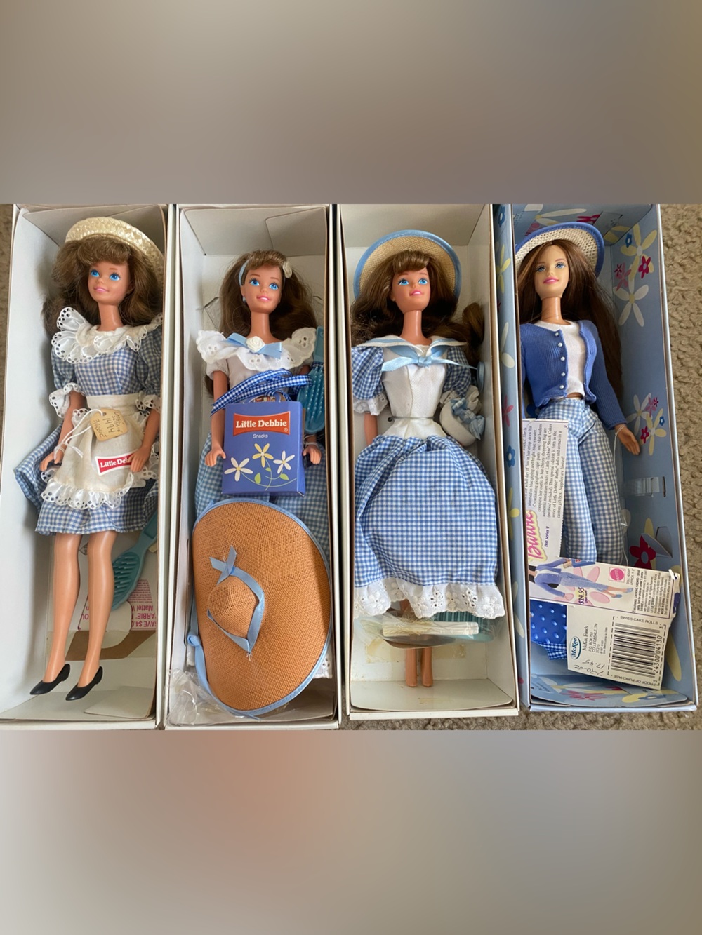 Barbie Little Debbie Vintage Blue Gingham Doll Outfit Rare - Collection lot